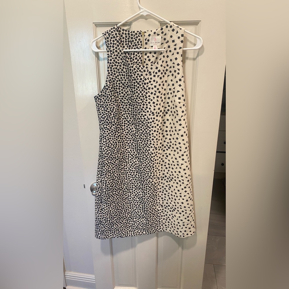 Cutest Julia Brown Sleeveless Dress with playful triangles, squares and circles